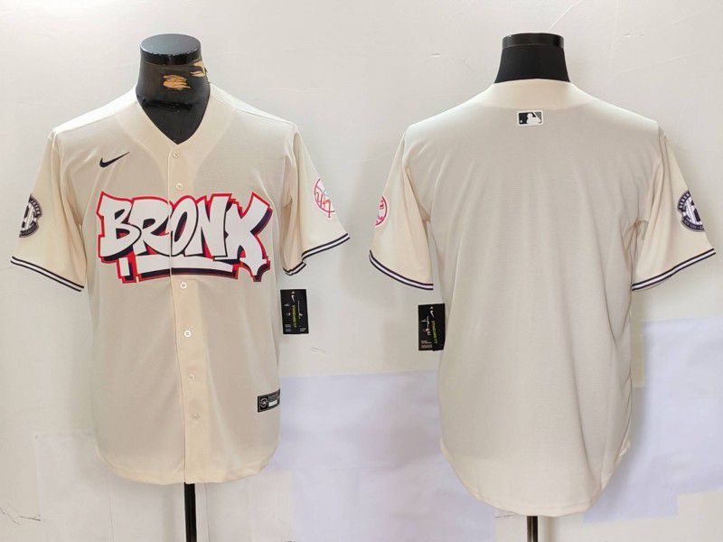 Men New York Yankees Blank Cream joint name 2024 Nike MLB Jersey style 1->new york yankees->MLB Jersey
